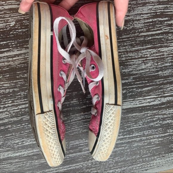 Girls Pink Converse Sneakers - Picture 6 of 15